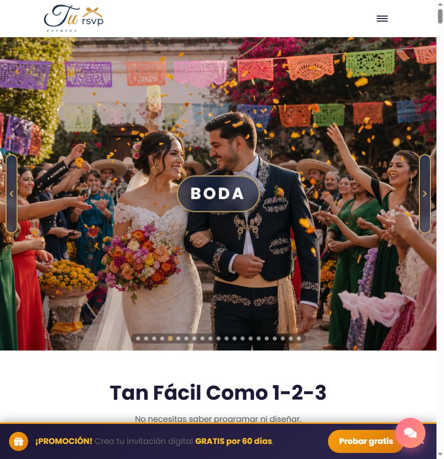 TuRSVP: flujo sencillo para crear invitaciones digitales