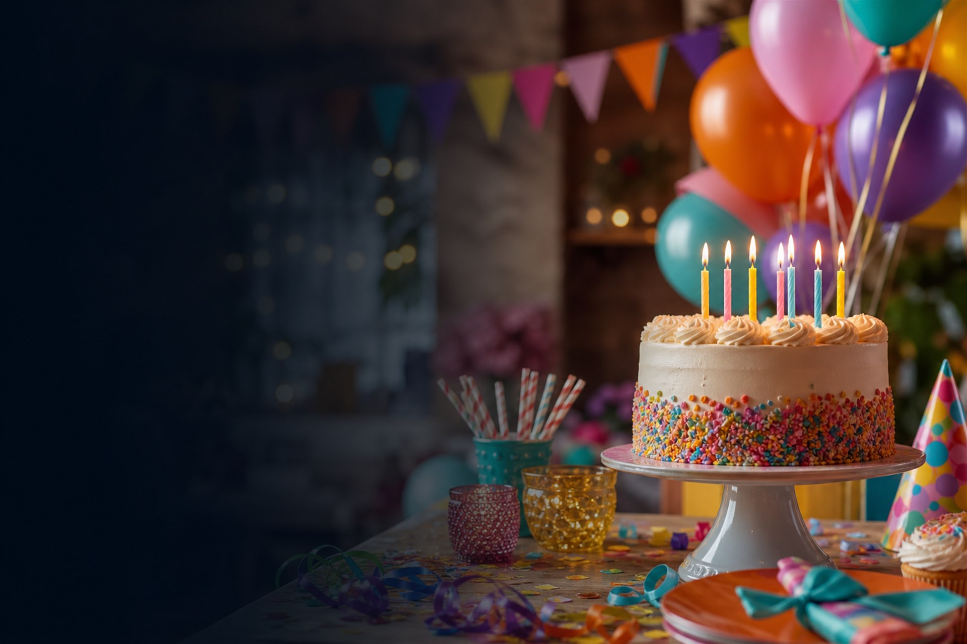 Cumpleaños — pastel y decoración