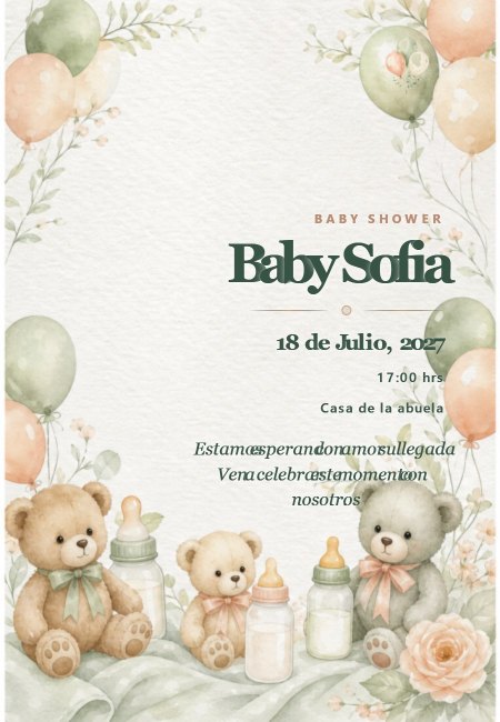 Baby Shower 1 Pastel Clasico