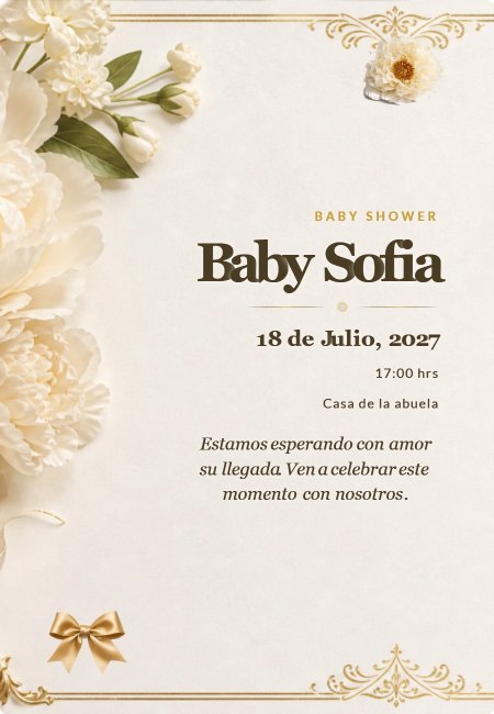 Baby Shower Extra Floral Acuarela