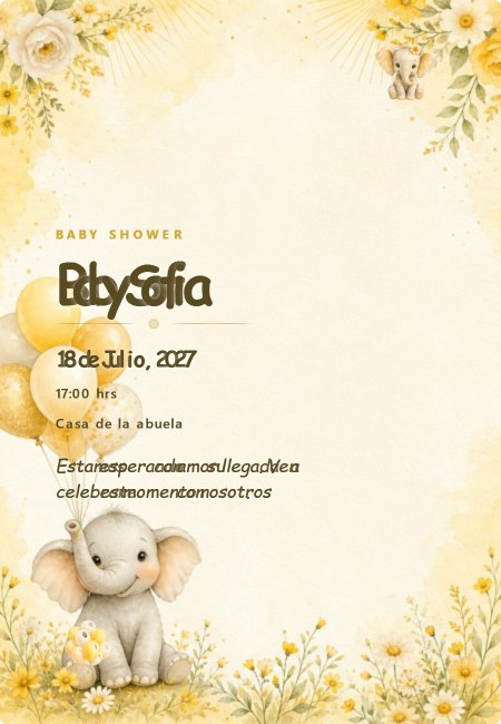 Baby Shower Extra Nube Dorada