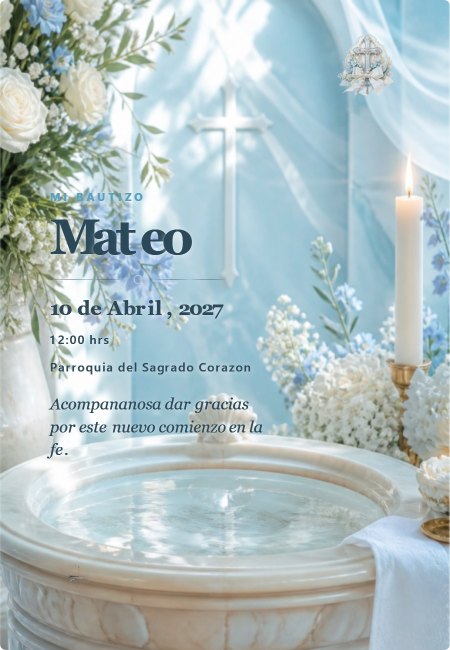 Bautizo Extra Lienzo Pastel