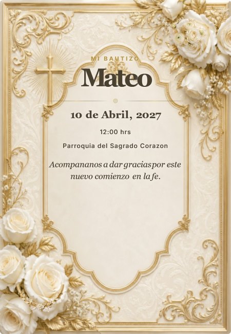 Bautizo Extra Bendicion Romantica