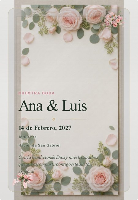 Boda Extra Petalos de Rosa