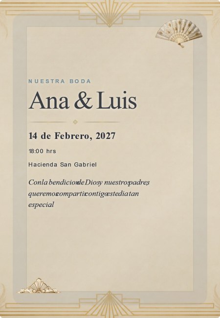Boda Extra Abanico Art Deco