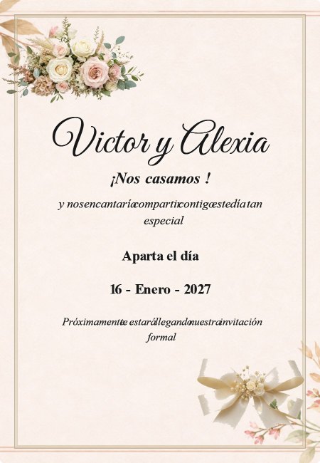 Boda Save the Date Clasico